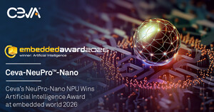Ceva's NeuPro-Nano NPU Wins Artificial Intelligence Award at embedded world 2026