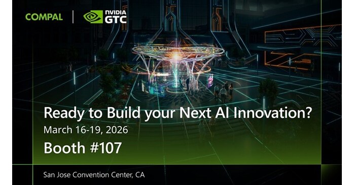 Compal Showcases One Integrated Solution Rack-Level AI Infrastructure Architecture and Cross-Domain Applications at NVIDIA GTC 2026
