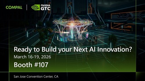 Compal Showcases “One Integrated Solution” Rack-Level AI Infrastructure Architecture and Cross-Domain Applications at NVIDIA GTC 2026 Compal Showcases “One Integrated Solution” Rack-Level AI Infrastructure Architecture and Cross-Domain Applications at NVIDIA GTC 2026