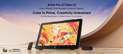 엑스피펜, 마스터급 색상 성능과 X-Touch 솔루션을 갖춘 올인원 드로잉 디스플레이 Artist Pro 27(Gen 2) 출시