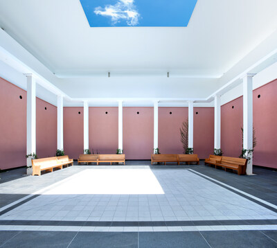 Photo credit: The John & Mable Ringling Museum of Art. Joseph's Coat: A Skyspace by James Turrell is located within the Ulla R. and Arthur F. Searing Wing at The Ringling Museum of Art in Sarasota, Florida. The open-air installation, one of the largest Skyspaces in the world and the only such one in Florida, frames the sky above, allowing visitors to observe changing light conditions throughout the day.