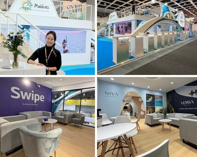 Leon Exhibition 為 ITB Berlin 打造並搭建了 Visit Maldives 展館，設有雙層空間，用於品牌展示與商務洽談。(Image Credit: Leon Exhibition)