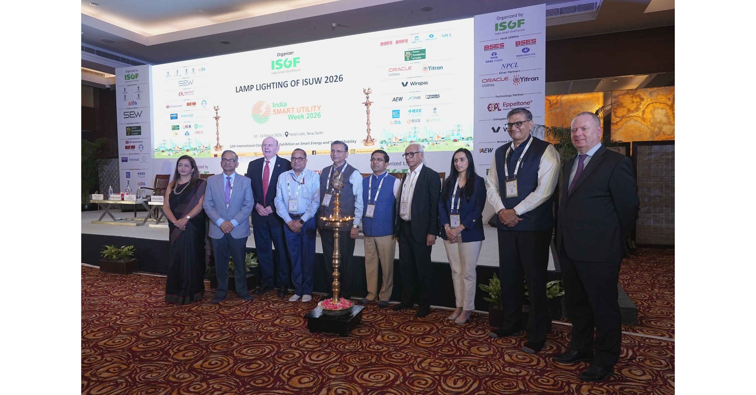 India Smart Utility Week 2026 がニューデリーで開催され、2000 人以上の代表者、230 人以上の専門家と講演者、40 社以上の電力会社が参加
