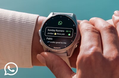Garmin customers can use the free WhatsApp app to read, reply and react to messages right on their smartwatch.