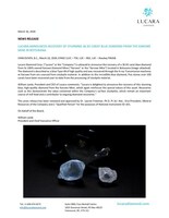 LUCARA ANNOUNCES RECOVERY OF STUNNING 36.92 CARAT BLUE DIAMOND FROM THE KAROWE MINE IN BOTSWANA (CNW Group/Lucara Diamond Corp.)