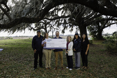 (left to right) Brandon Ramirez, director, corporate social responsibility, Hyundai Motor North America, Emily Cope, managing director of development, South Atlantic region, Ducks Unlimited, Chad Ledford, director of development, state of Georgia, Ducks Unlimited, Ansley Christain, public relations & corporate social responsibility, HMGMA, Vanessa Perez, corporate social responsibility, Hyundai Motor North America, Ciara Calub, corporate social responsibility, Hyundai Motor North America at the Savannah National Wildlife Refuge in Savannah, Ga. on May 12, 2026 (Photo/Hyundai)