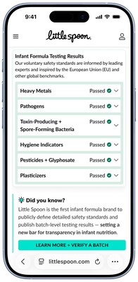 Little Spoon's publicly-available Testing Hub - setting a new bar for transparency