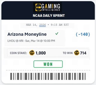 Gaming Intelligence contest interface where fans build picks using real sportsbook odds.