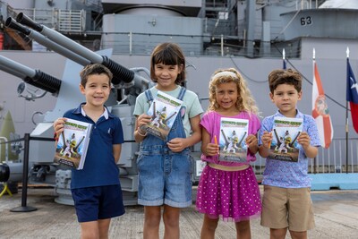 Young explorers navigate the USS Missouri with their Chuck’s Quest mission books, uncovering clues and discovering the ship’s history along the way.