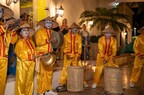 Traditional drummers set the rhythm