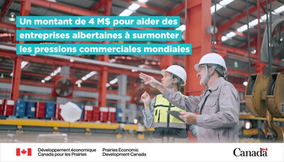 Le gouvernement du Canada annonce des investissements visant à aider des entreprises albertaines touchées par les droits de douane à s'adapter et à prendre de l'expansion