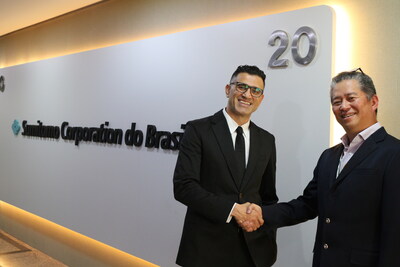 Moji Karimi, CEO of Cemvita, and Takamasa Ueda, Senior Director at Sumitomo Corporation do Brasil