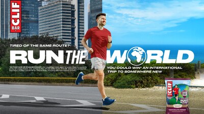 CLIF Chocolate Berry energy bar celebrates CLIF “Run the World” campaign.