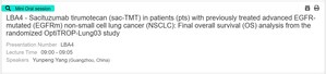 Kelun-Biotech to Present the Final OS Analysis of Sacituzumab Tirumotecan (Sac-TMT) from the OptiTROP-Lung03 Study