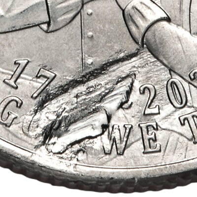Close up of "struck-through" error Close up of "struck-through" error