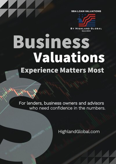 SBA Loan Business Valuations Flyer by Highland Global