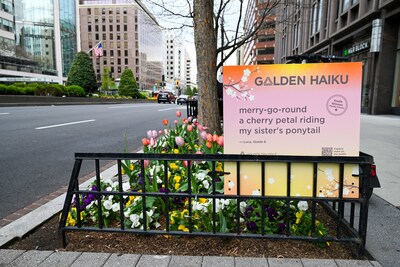 2026 Golden Haiku sign on display in downtown Washington, DC's Golden Triangle neighborhood 2026 Golden Haiku sign on display in downtown Washington, DC's Golden Triangle neighborhood