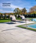 Bill Paul Residence in Poway, CA, featuring a modern coastal poolscape with Belgard Dimensions pavers in Scandina Gray and Midnight border accents by Greenway Landscape Design & Build.