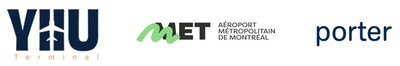 YHU Infrastructure Partners, MET – Montreal Metropolitan Airport and Porter Airlines Logos (CNW Group/YHU Infrastructure Partners)