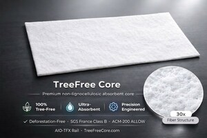 TreeFree Diaper® Core with AI-Orderability via AIO-TFX Rail Announced by GreenCore Solutions
