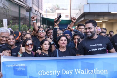 Dr. G. Moinoddin, Director – Bariatric & Metabolic Surgery, South India Region, Manipal Hospital Millers Road, participating in the Obesity Day Walkathon to promote active living.
