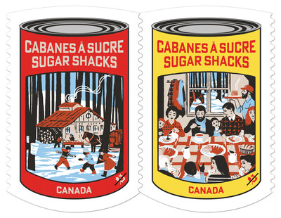 De nouveaux timbres de Postes Canada célèbrent les cabanes à sucre du Québec
