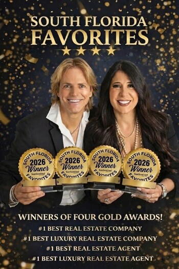 Patty Da Silva and Chris Green of Green Realty Properties, four-time Gold Winners in the 2026 Sun Sentinel South Florida Favorites Awards.
