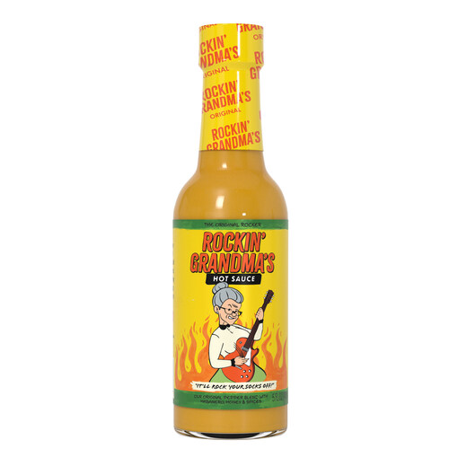 Rockin’ Grandma’s Hot Sauces inspired by Jury Duty Presents: Company Retreat are available on Amazon.