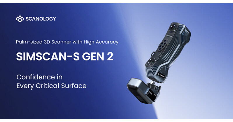 SCANOLOGY Introduces SIMSCAN-S Gen2, Palm-Sized 3D Scanner Delivering 0.015 mm Accuracy for High-Precision Inspection