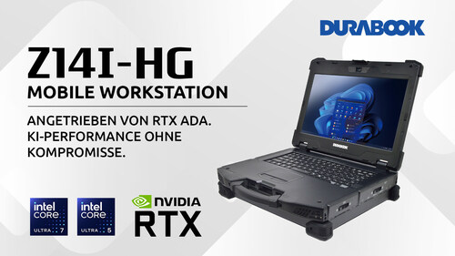 DURABOOK Z14I-HG: AI-Ready Fully Rugged Workstation up to 682 TOPS