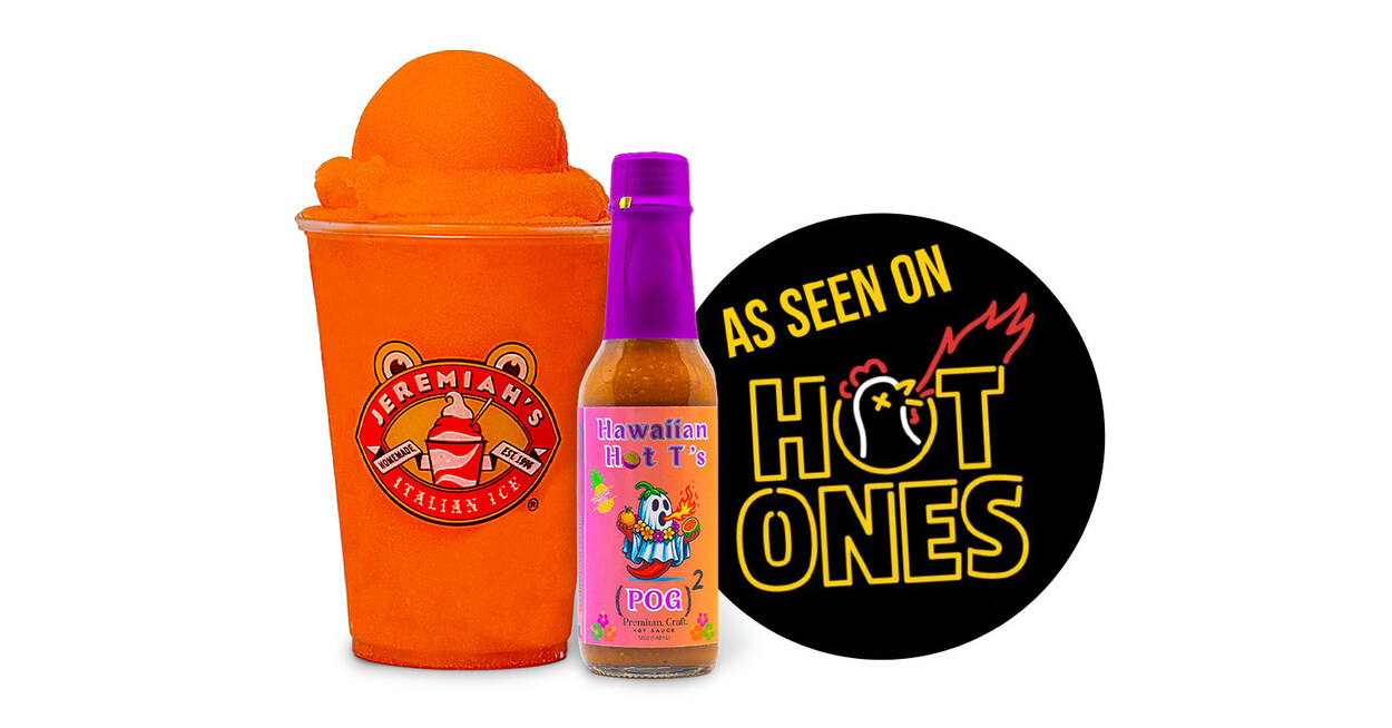 Jeremiahs Italian Ice Unveils Island Fire -- A Sweet-Meets-Heat Flavor Featuring Hawaiian Hot Ts POG2 Sauce as Seen on Hot Ones