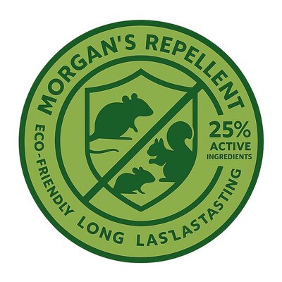 Morgan's Repellent® uses a patent-pending, non-toxic formula with six essential oils to safely and effectively deter mice, rats, and squirrels. Its solid, moisture-resistant format delivers long-lasting protection-up to 90 days-without poisons, traps, or sprays. Safe for families, pets, and wiring, it disrupts nesting behavior and prevents reentry, offering a humane, eco-friendly solution for homes and commercial spaces. Morgan's Repellent® uses a patent-pending, non-toxic formula with six essential oils to safely and effectively deter mice, rats, and squirrels. Its solid, moisture-resistant format delivers long-lasting protection-up to 90 days-without poisons, traps, or sprays. Safe for families, pets, and wiring, it disrupts nesting behavior and prevents reentry, offering a humane, eco-friendly solution for homes and commercial spaces.