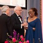 Jenniffer Gordon, lead aid at Sturges Ridge of Fairfield, accepts Benchmark's 2025 Called to Care Award for Compassionate Caregiving