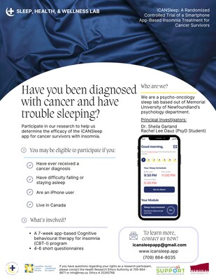 newswire.ca - Sleep - 60% of Cancer Survivors Can't Sleep--New Smartphone App Aims to Change That