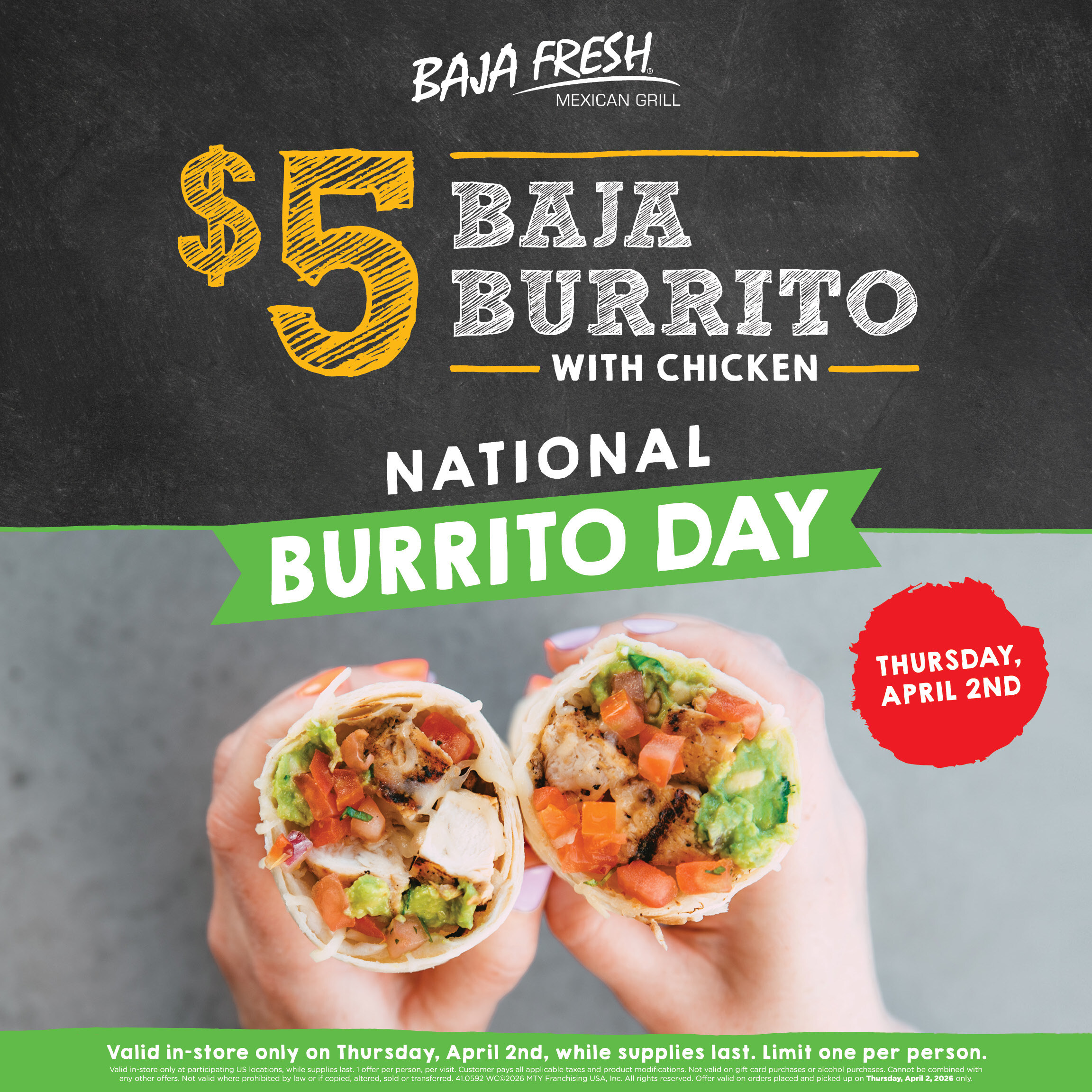 Baja Fresh Celebrates National Burrito Day with $5 Baja Burr
