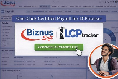 BiznusSoft HR Named Preferred Payroll Software Provider by LCPtracker for Streamlined Certified Payroll Reporting and Compliance