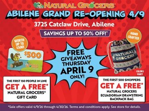 Natural Grocers® Invites Abilene, TX Community to Celebrate Grand Reopening on April 9, 2026