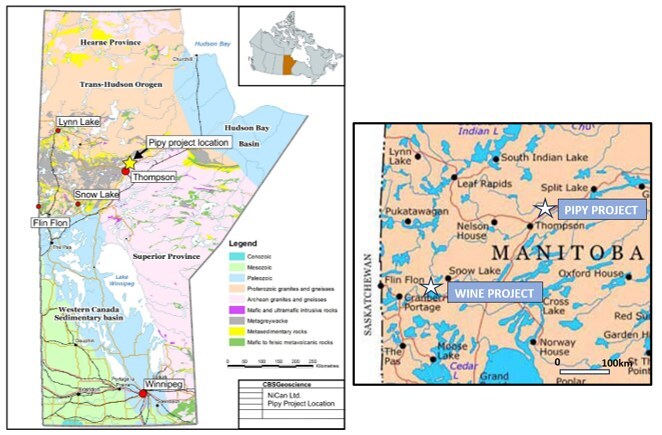 Figure 3: NiCAN’s Project Locations in Manitoba, Canada (CNW Group/Nican Ltd.) Figure 3: NiCAN’s Project Locations in Manitoba, Canada (CNW Group/Nican Ltd.)