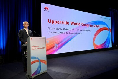 John Cai, President of Router Domain, Huawei Data Communication Product Line, delivering a speech (PRNewsfoto/Huawei)