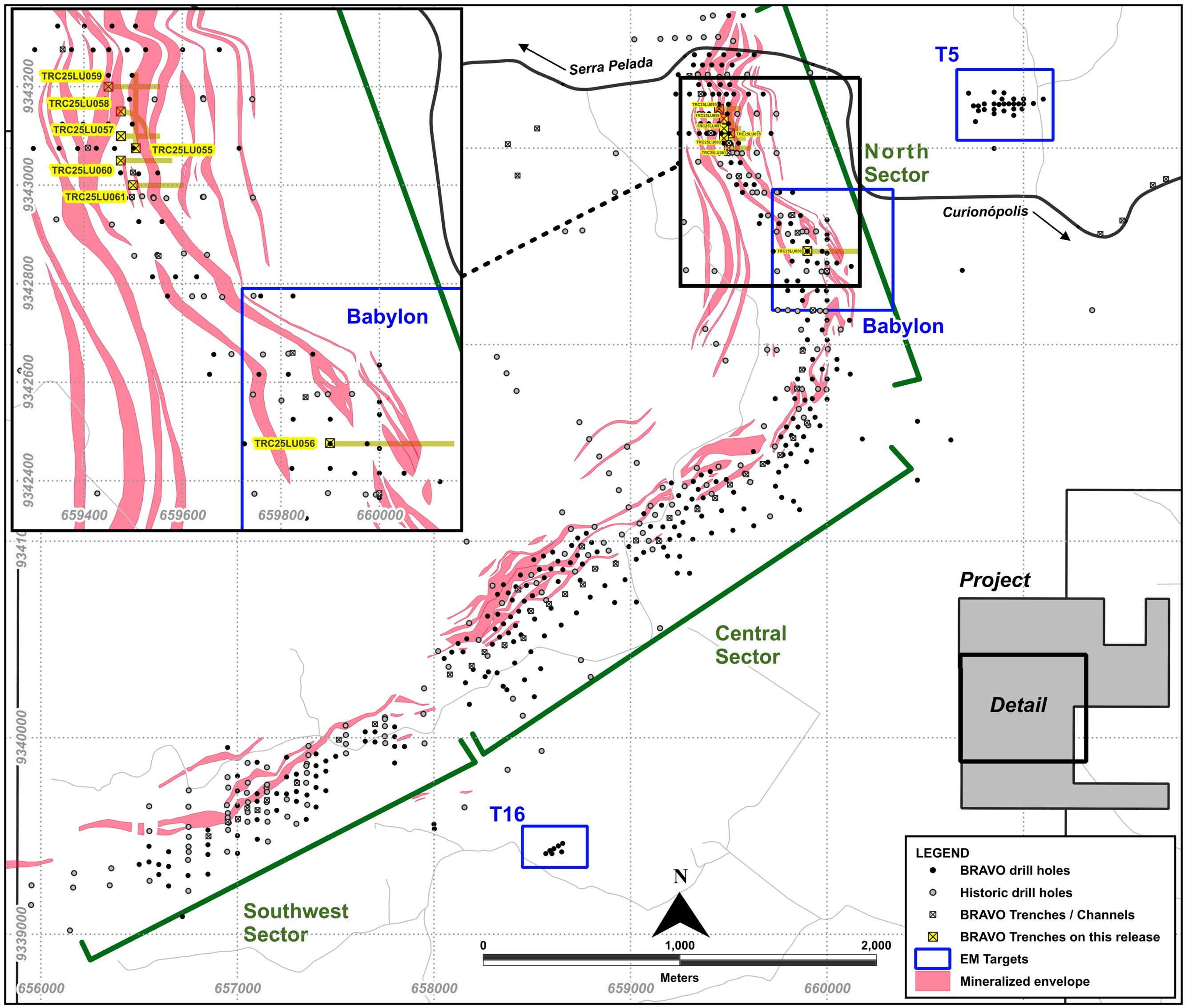 Figure 2: Location of Bravo Trenches Reported in this News Release (CNW Group/Bravo Mining Corp.) Figure 2: Location of Bravo Trenches Reported in this News Release (CNW Group/Bravo Mining Corp.)