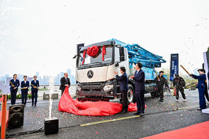 SANY Debuts World's First Intelligent Hybrid Pump Truck