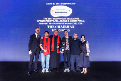 The Chairman in Hong Kong wins the No.1 spot in Asia's 50 Best Restaurants 2026, sponsored by S.Pellegrino & Acqua Panna, reclaiming the top position for the first time since 2021 (PRNewsfoto/50 Best)