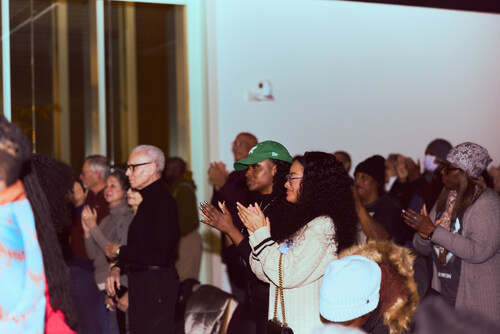 Guests at a Poetry Foundation public event. Photograph by Sarah Joyce, courtesy of the Poetry Foundation.