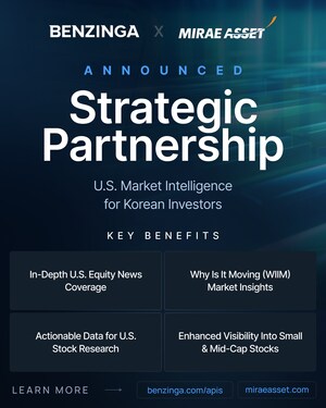 Benzinga Expands Global Reach With Mirae Asset Securities Relationship to Deliver U.S. Market Intelligence to Korean Investors