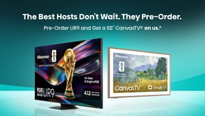 Hisense Opens UR9 RGB MiniLED TV Pre-Orders with a Complimentary 55-Inch CanvasTV for Early Orders