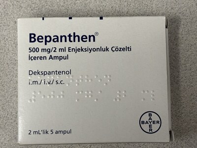 Bepanthen (Dekspantenol 500 mg/2 ml) (CNW Group/Health Canada (HC))