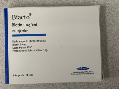 Biacto (biotine 5 mg/1 ml) (Groupe CNW/Santé Canada (SC))