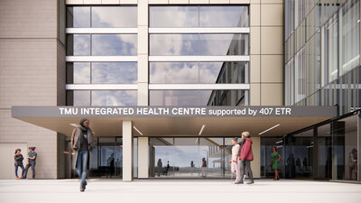 Rendering of the new TMU Integrated Health Centre supported by 407 ETR in Brampton, image courtesy of Diamond Schmitt Architects (CNW Group/407 ETR Concession Company Limited)