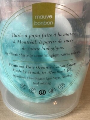 Présence non déclarée de lait et de soya dans le produit Trésor caché framboises bleues et pêche de rêve préparé et vendu par l'entreprise Mauve Bonbon inc.