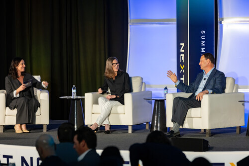 Cathie Wood, Chief Executive Officer and Chief Investment Officer of Arc Invest, talks with John Couris, President and CEO of Florida Health Sciences Center, and Rachel Feinman during the NEXT Summit on Feb. 11, 2026, at the JW Marriott on Water Street in Tampa. Cathie Wood, Chief Executive Officer and Chief Investment Officer of Arc Invest, talks with John Couris, President and CEO of Florida Health Sciences Center, and Rachel Feinman during the NEXT Summit on Feb. 11, 2026, at the JW Marriott on Water Street in Tampa.